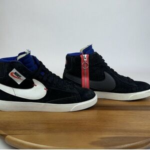 Womens‎ Nike Blazer Mid 2018 Rebel Black Royal Blue Suede Casual Sneakers Size 8
